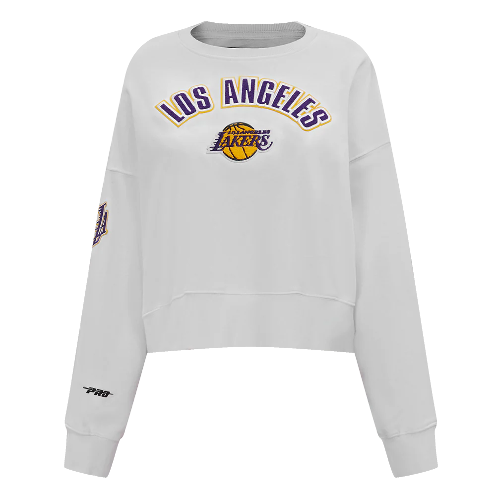 NBA LOS ANGELES LAKERS CLASSIC WOMEN'S CREWNECK (WHITE)