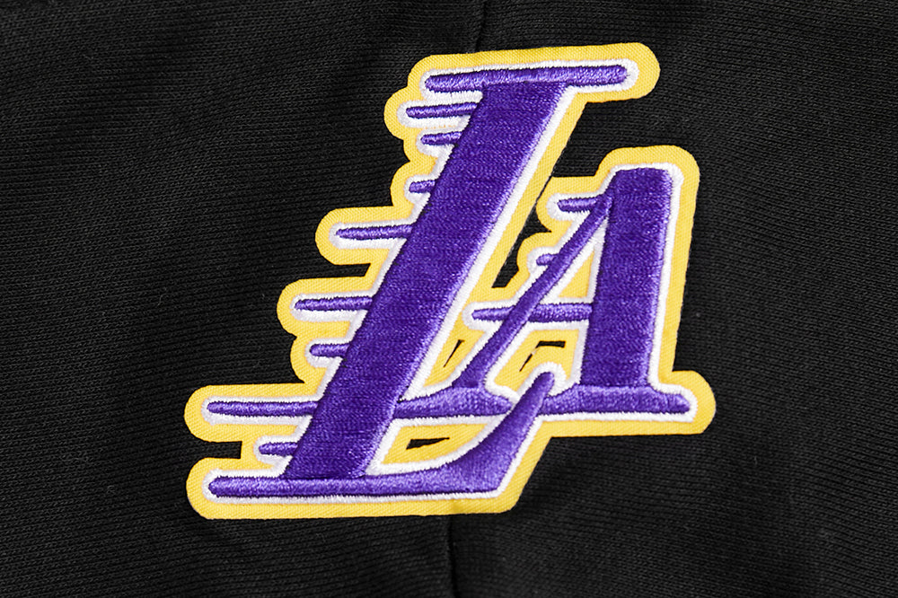 NBA LOS ANGELES LAKERS RETRO CLASSIC WOMEN'S CROPPED PULLOVER HOODIE (BLACK/PURPLE/YELLOW) - Image 5