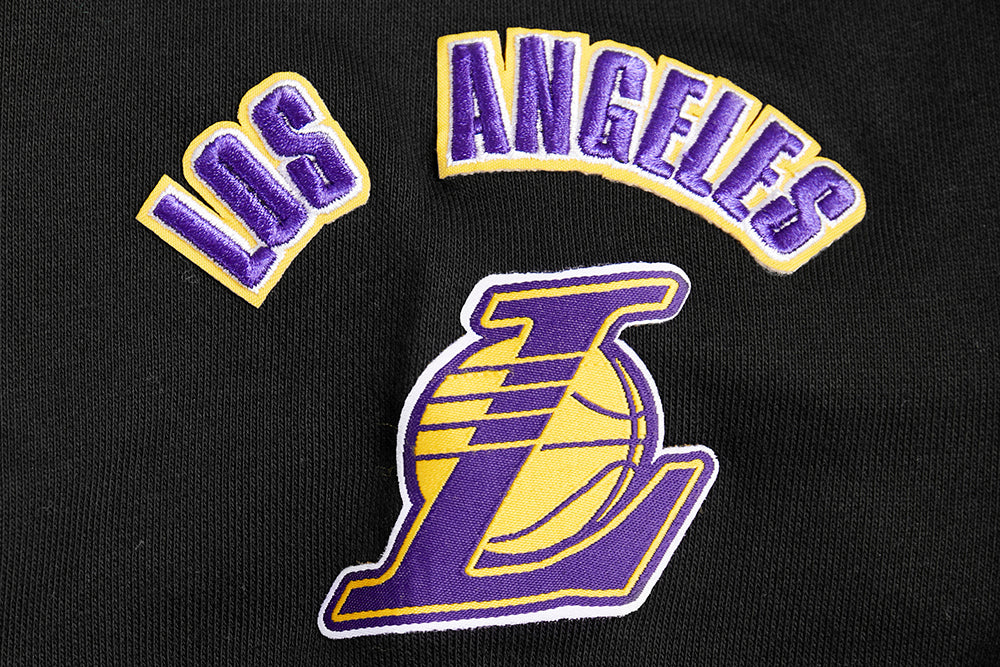 NBA LOS ANGELES LAKERS RETRO CLASSIC WOMEN'S CROPPED PULLOVER HOODIE (BLACK/PURPLE/YELLOW) - Image 8