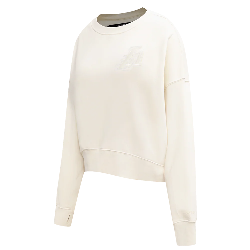 NBA LOS ANGELES LAKERS NEUTRAL WOMEN'S CREWNECK (EGGSHELL) - Image 4