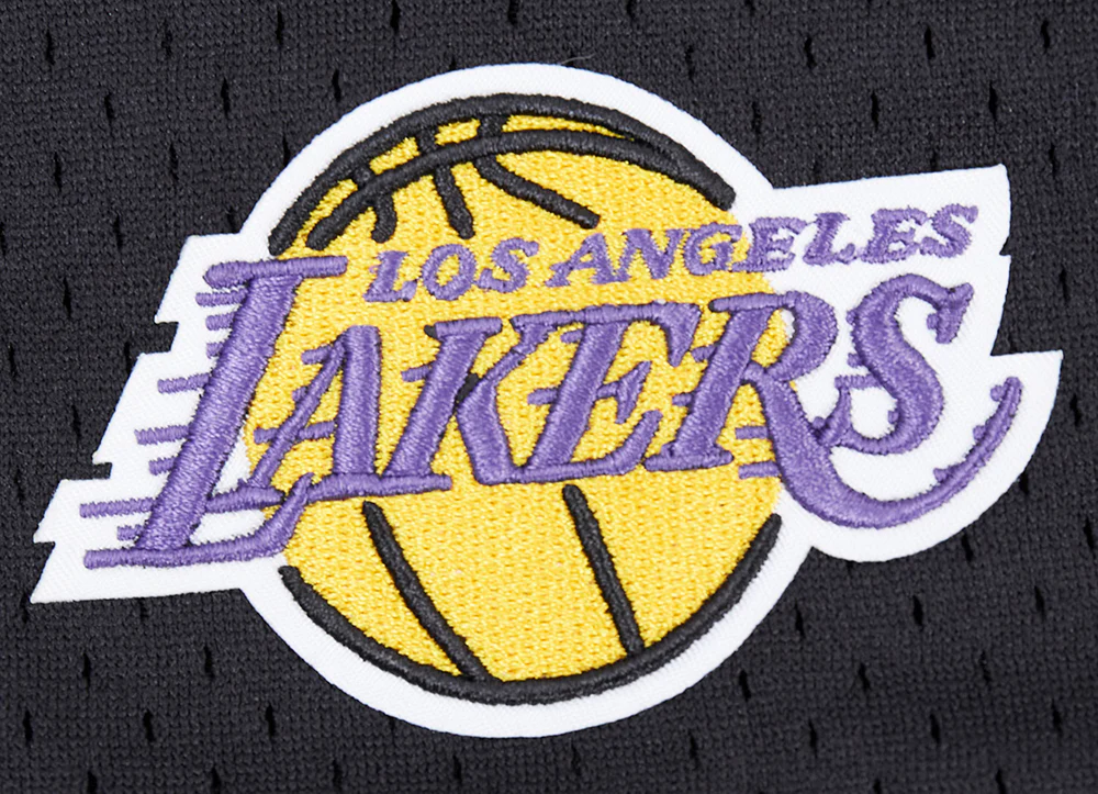 NBA LOS ANGELES LAKERS SCRIPT TAIL WOMEN'S MESH SHORT (BLACK) - Image 6