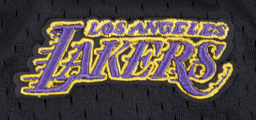NBA LOS ANGELES LAKERS SCRIPT TAIL WOMEN'S MESH SHORT (BLACK) - Image 7