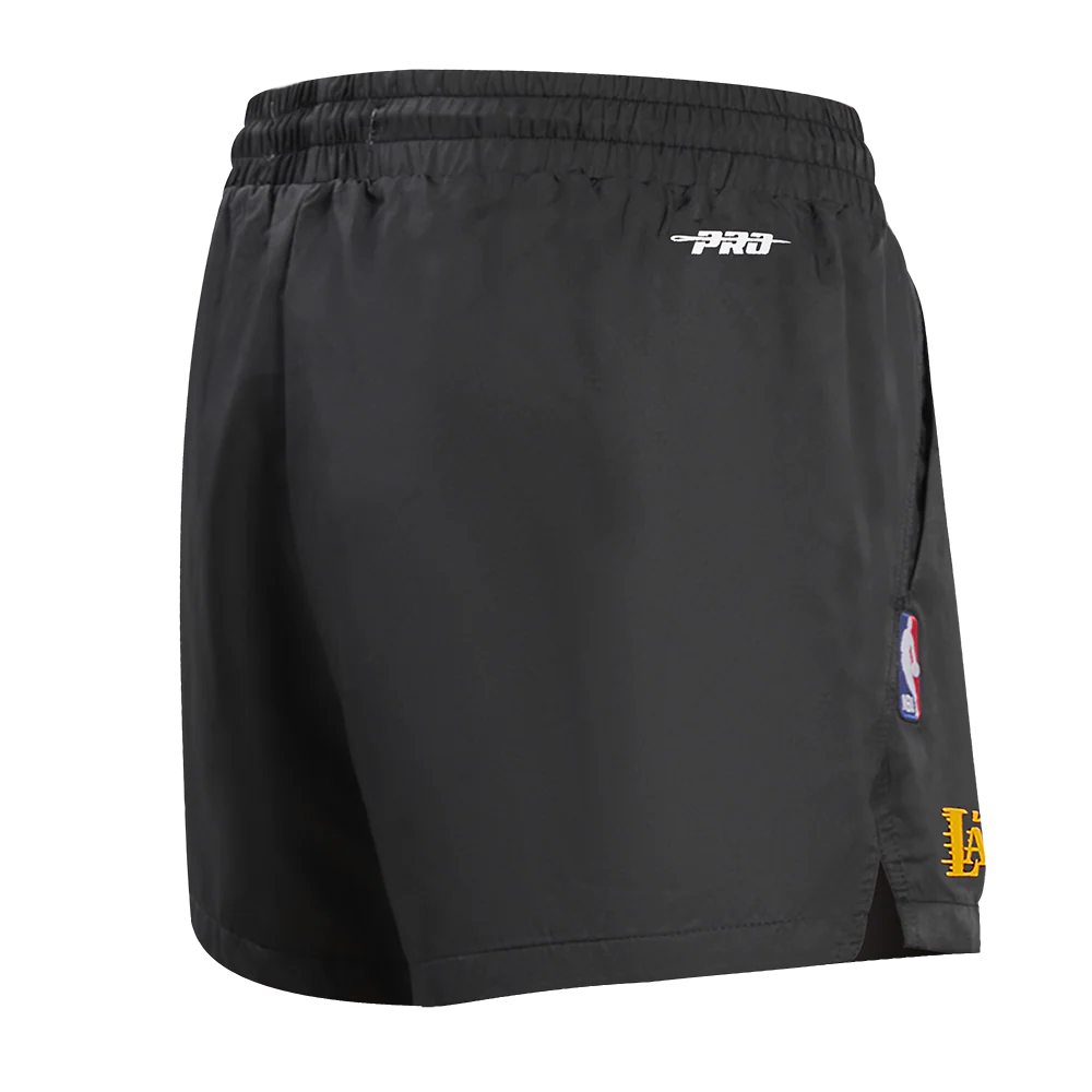NBA LOS ANGELES LAKERS CLASSIC WIND WOVEN WOMEN'S SHORT (BLACK) - Image 3