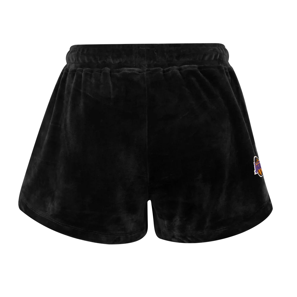 NBA LOS ANGELES LAKERS CLASSIC WOMEN'S VELOUR SHORT (BLACK) - Image 3