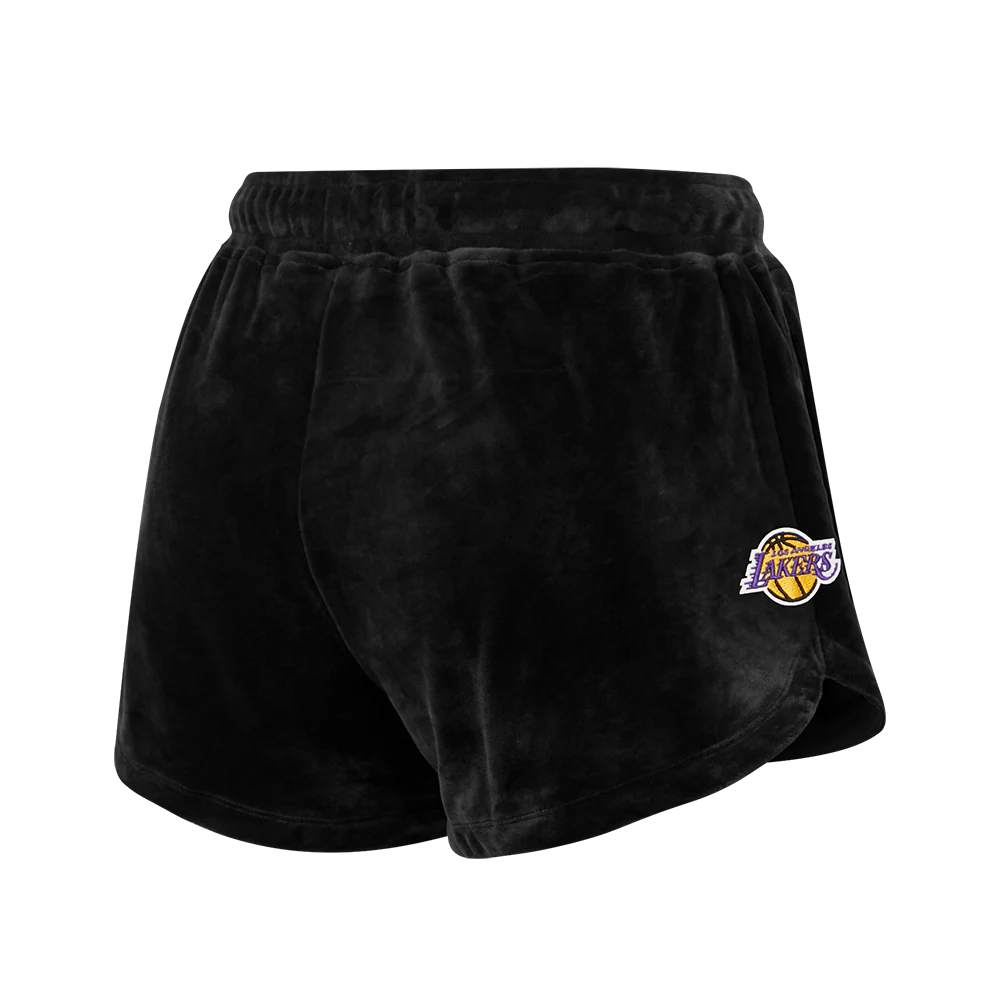NBA LOS ANGELES LAKERS CLASSIC WOMEN'S VELOUR SHORT (BLACK) - Image 4