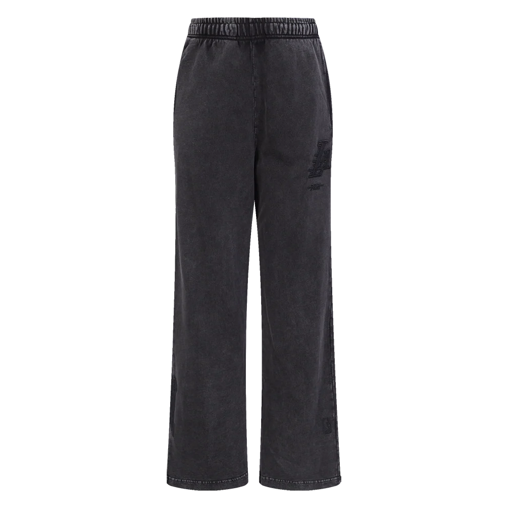 NBA LOS ANGELES LAKERS WASHED CLASSIC WOMEN'S ENZYME WASH FT STRAIGHT (WASHED BLACK) - Image 2