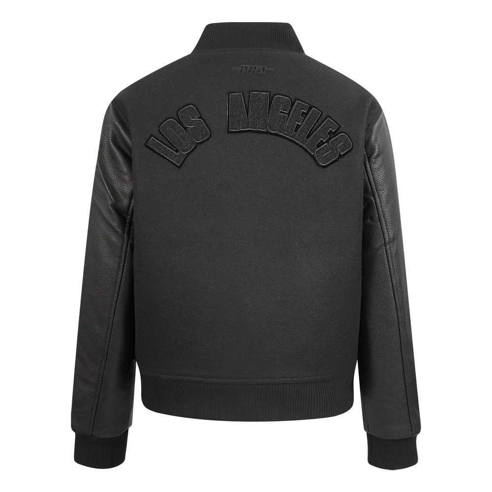 NBA LOS ANGELES LAKERS CLASSIC 3BK WOMEN'S WOOL VARSITY JACKET (JET BLACK) - Image 3