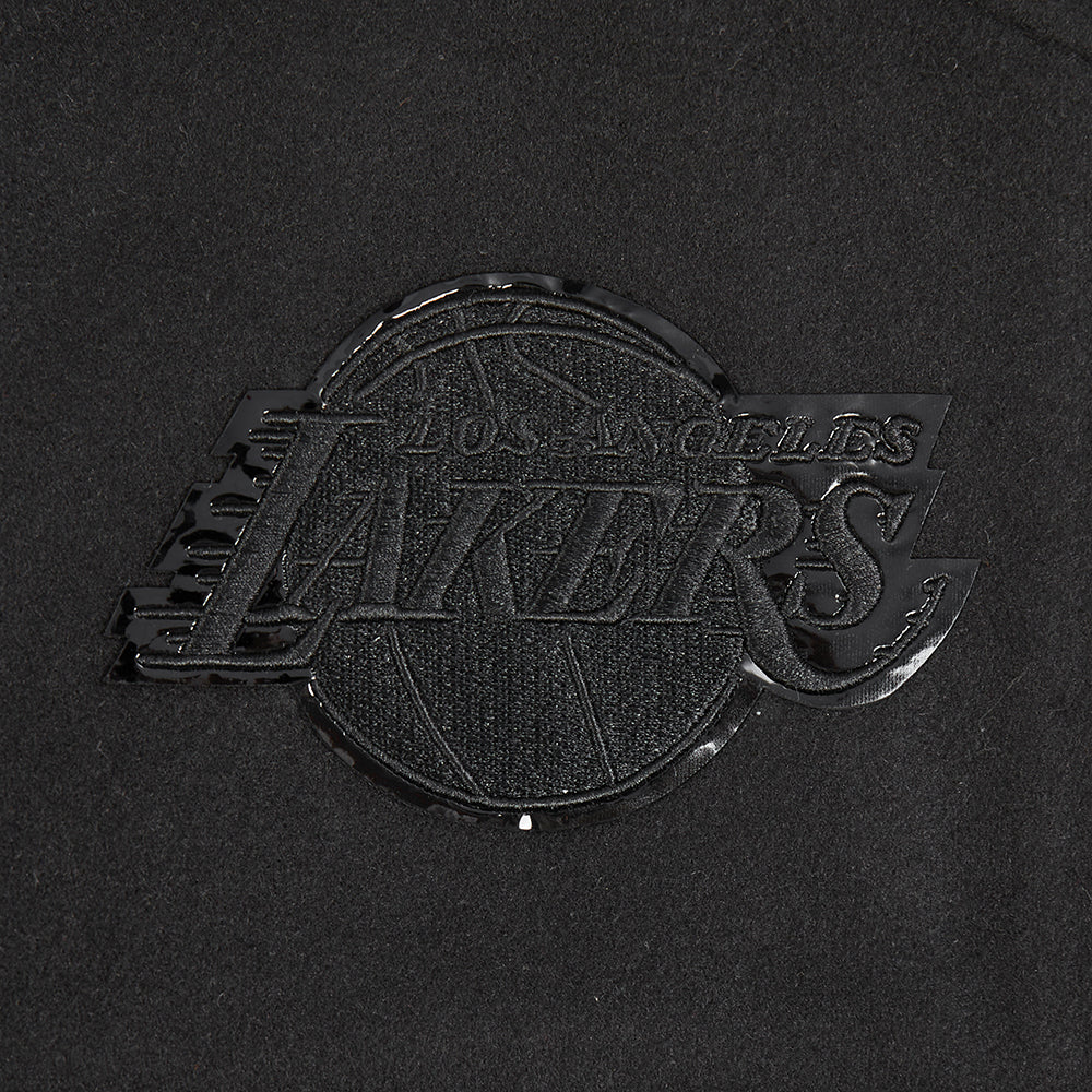NBA LOS ANGELES LAKERS CLASSIC 3BK WOMEN'S WOOL VARSITY JACKET (JET BLACK) - Image 6