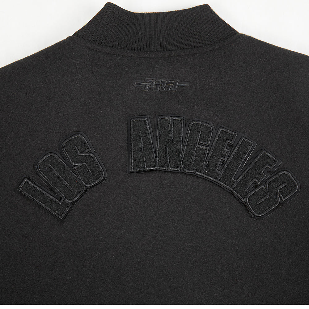 NBA LOS ANGELES LAKERS CLASSIC 3BK WOMEN'S WOOL VARSITY JACKET (JET BLACK) - Image 7