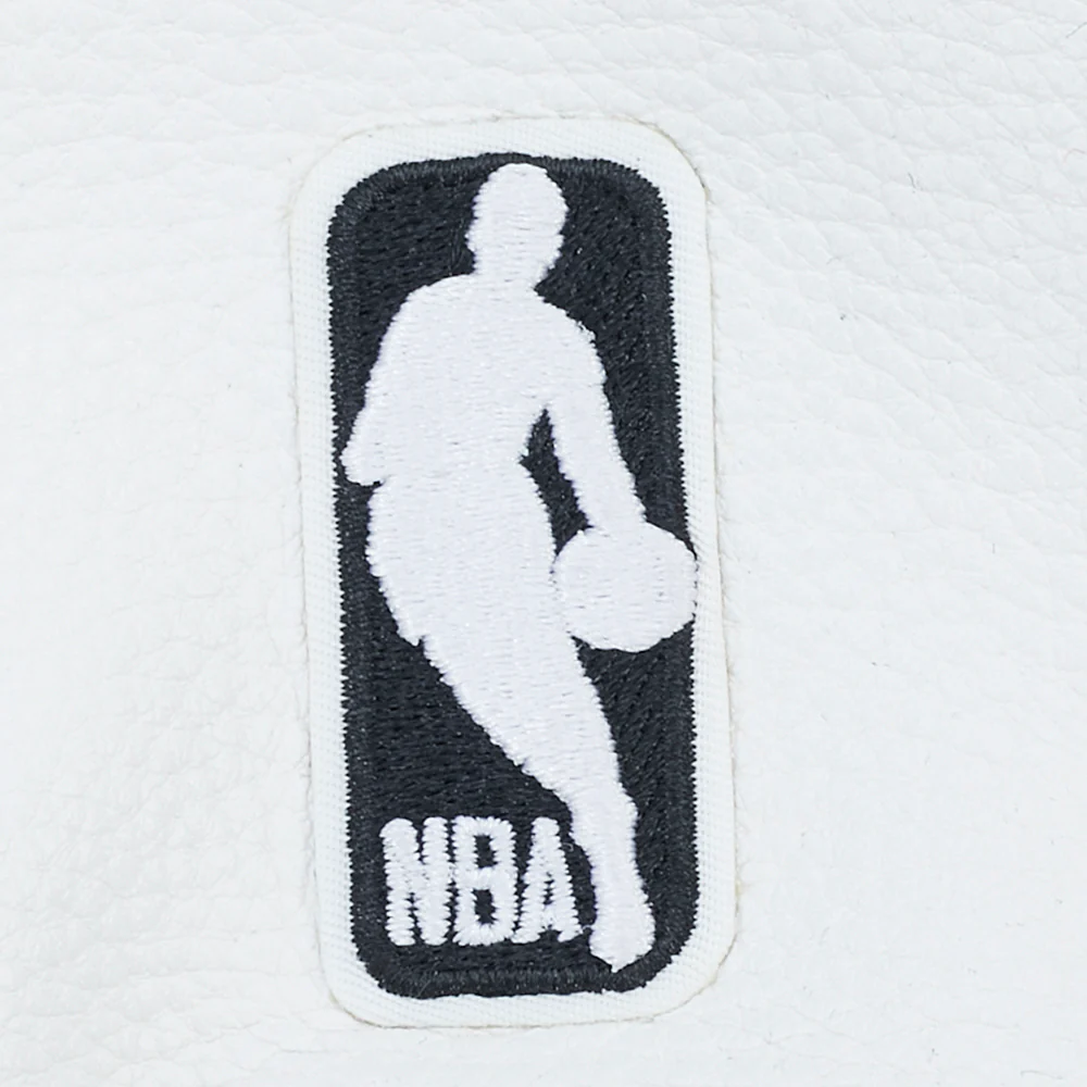 NBA LOS ANGELES LAKERS LEGACY WOMEN'S CROPPED RIB WOOL VARSITY JACKET (BLACK/WHITE) - Image 9