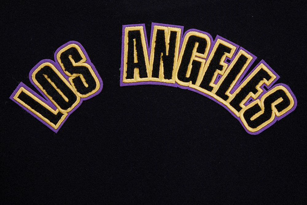 NBA LOS ANGELES LAKERS CLASSIC WOOL WOMEN'S VARSITY JACKET (JET BLACK) - Image 5