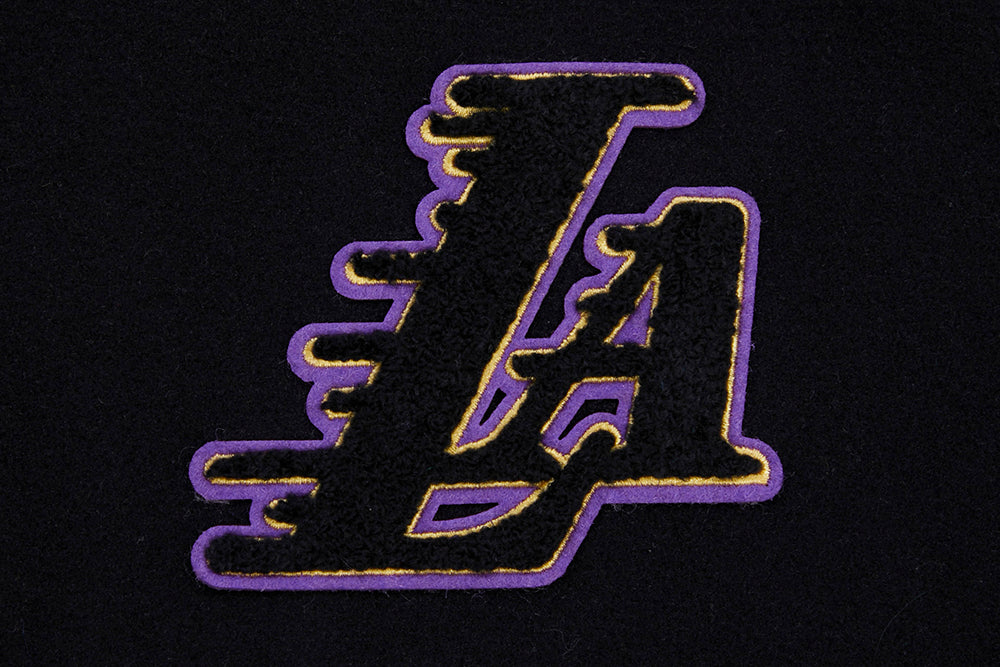 NBA LOS ANGELES LAKERS CLASSIC WOOL WOMEN'S VARSITY JACKET (JET BLACK) - Image 7