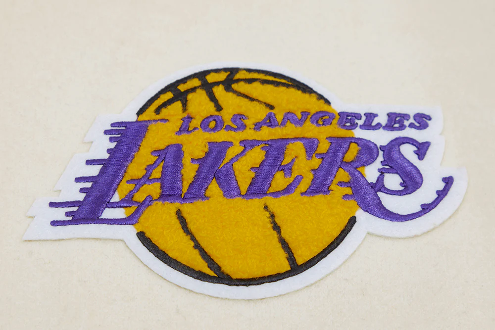 NBA LOS ANGELES LAKERS RETRO CLASSIC WOMEN'S RIB WOOL VARSITY JACKET (EGGSHELL/ PURPLE) - Image 7