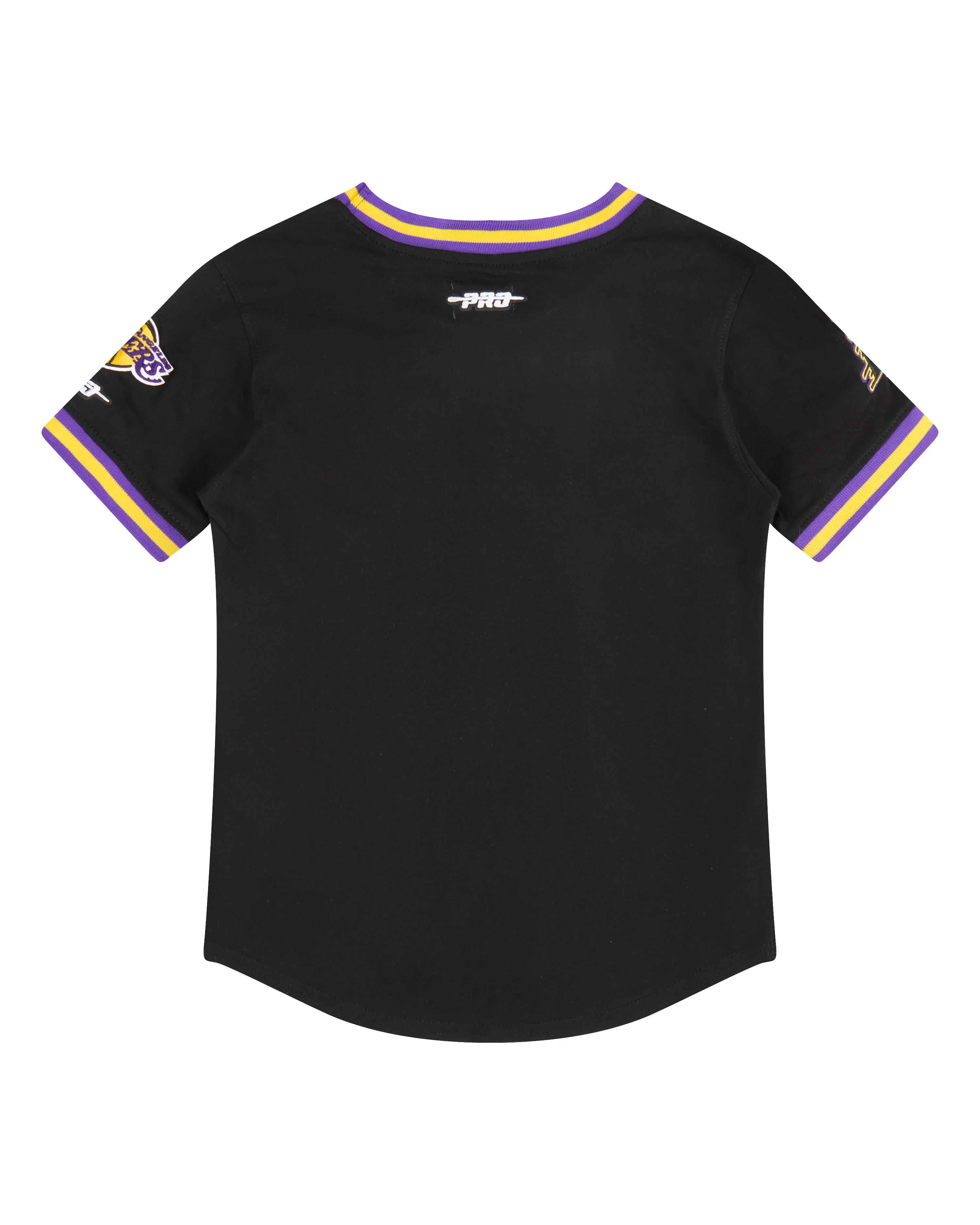 NBA LOS ANGELES LAKERS CLASSIC LITTLE BOYS SHORT SLEEVE STRIPED RIB TEE (BLACK/PURPLE) - Image 4