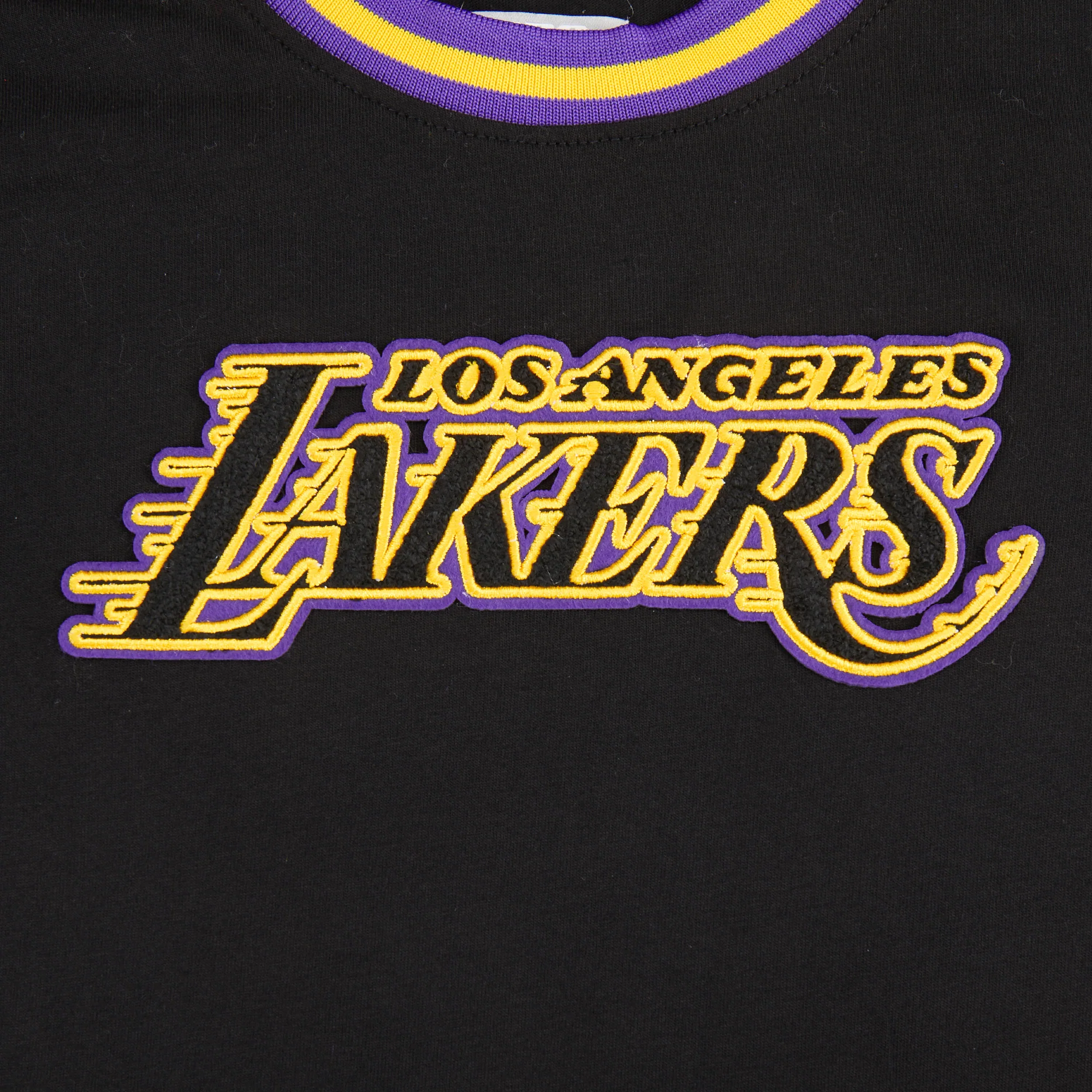 NBA LOS ANGELES LAKERS CLASSIC LITTLE BOYS SHORT SLEEVE STRIPED RIB TEE (BLACK/PURPLE) - Image 5