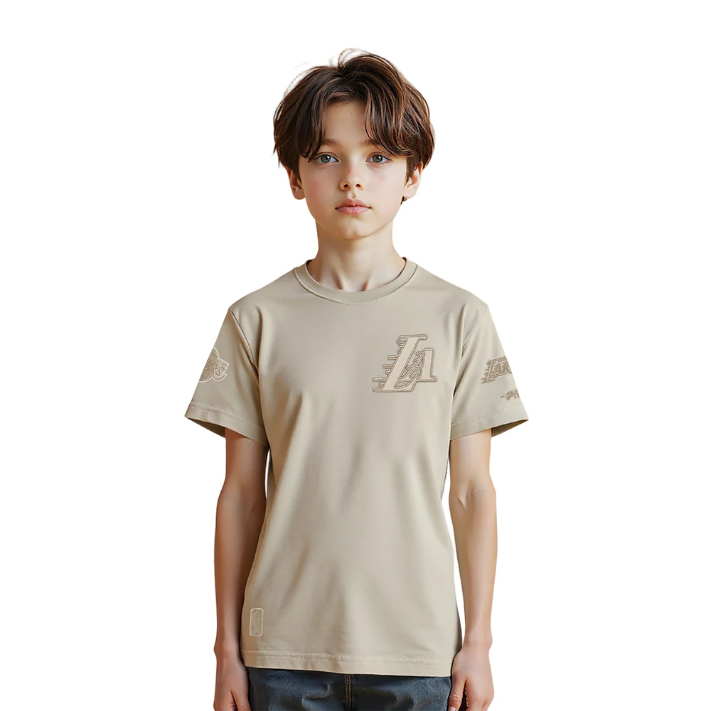 NBA LOS ANGELES LAKERS NEUTRAL LITTLE BOYS SHORT SLEEVE TEE (TAUPE)
