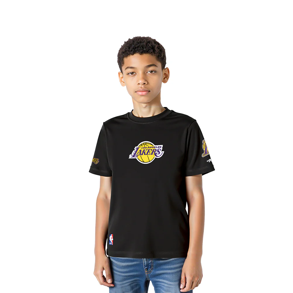NBA LOS ANGELES LAKERS RETRO CLASSIC LITTLE BOYS SHORT SLEEVE TEE (BLACK)