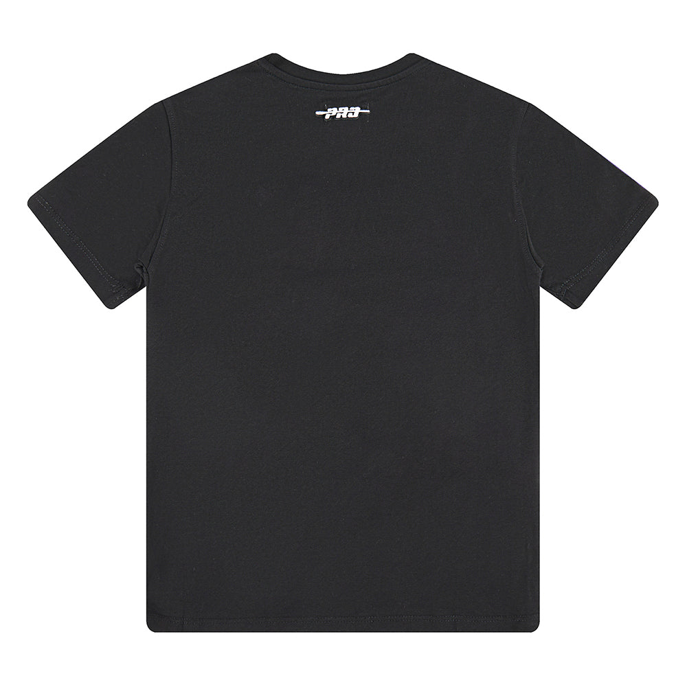 NBA LOS ANGELES LAKERS RETRO CLASSIC LITTLE BOYS SHORT SLEEVE TAPING TEE (BLACK/PURPLE) - Image 4
