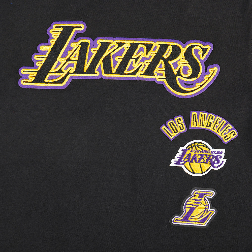 NBA LOS ANGELES LAKERS RETRO CLASSIC LITTLE BOYS SHORT SLEEVE TAPING TEE (BLACK/PURPLE) - Image 5