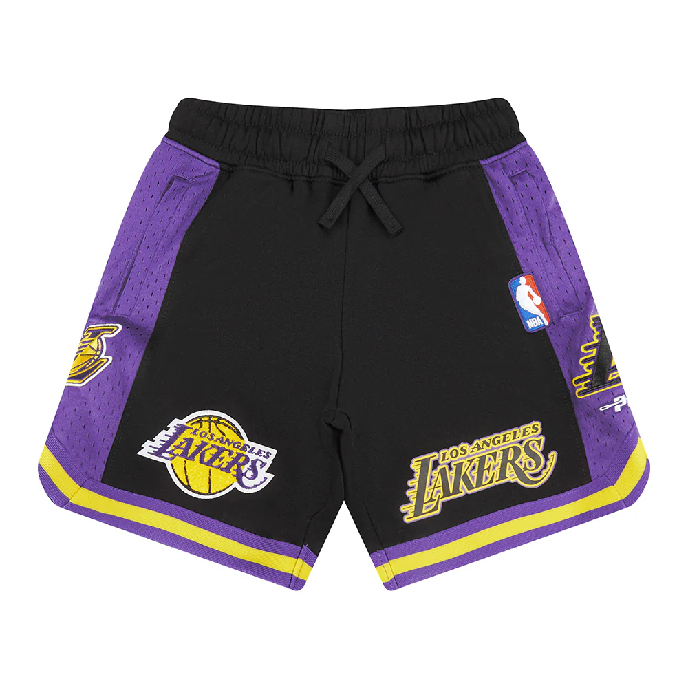 NBA LOS ANGELES LAKERS CLASSIC LITTLE BOYS FLEECE 2.0 SHORT (BLACK/PURPLE) - Image 4
