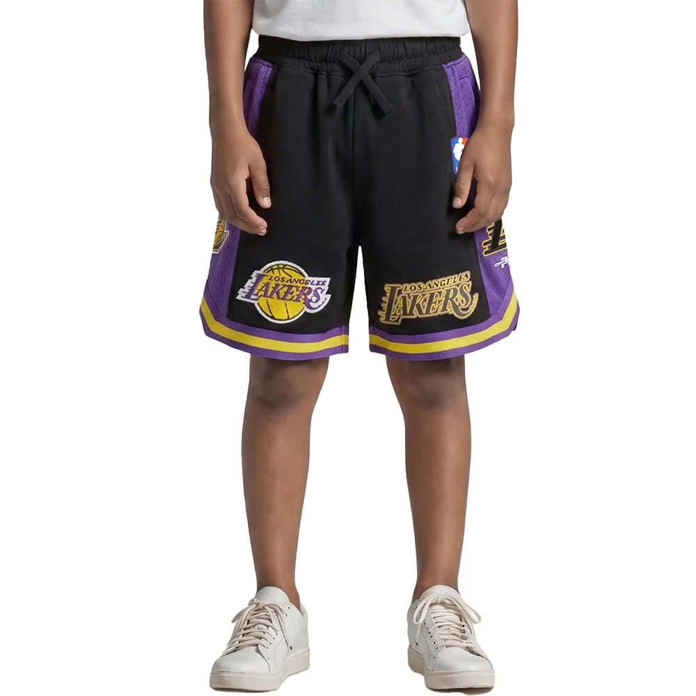 NBA LOS ANGELES LAKERS RETRO CLASSIC LITTLE BOYS FLEECE 2.0 SHORT (BLACK/PURPLE)