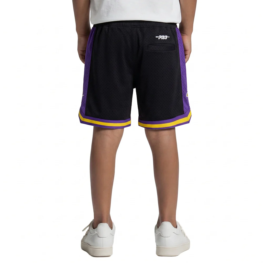 NBA LOS ANGELES LAKERS RETRO CLASSIC LITTLE BOYS FLEECE 2.0 SHORT (BLACK/PURPLE) - Image 2
