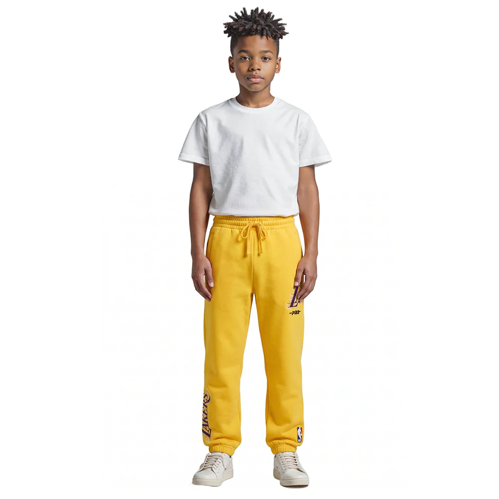 NBA LOS ANGELES LAKERS CLASSIC LITTLE BOYS FLC SWEATPANT (YELLOW) - Image 3