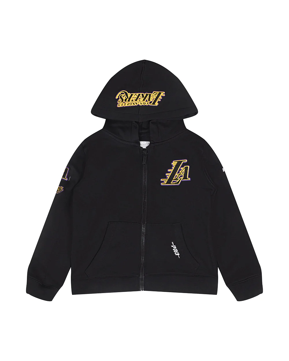 NBA LOS ANGELES LAKERS CLASSIC LITTLE BOYS FLEECE FULL ZIP HOODIE (BLACK) - Image 3