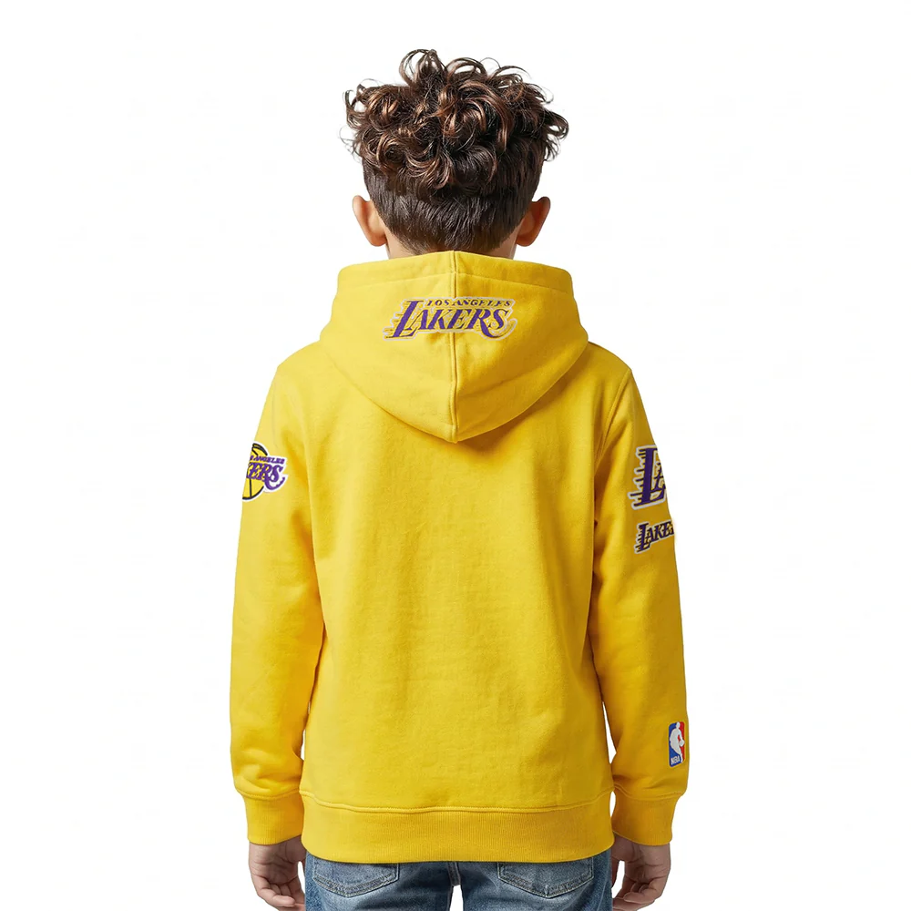 NBA LOS ANGELES LAKERS CLASSIC LITTLE BOYS FLEECE FULL ZIP HOODIE (YELLOW) - Image 2