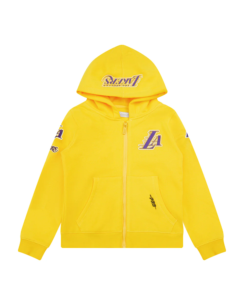 NBA LOS ANGELES LAKERS CLASSIC LITTLE BOYS FLEECE FULL ZIP HOODIE (YELLOW) - Image 3