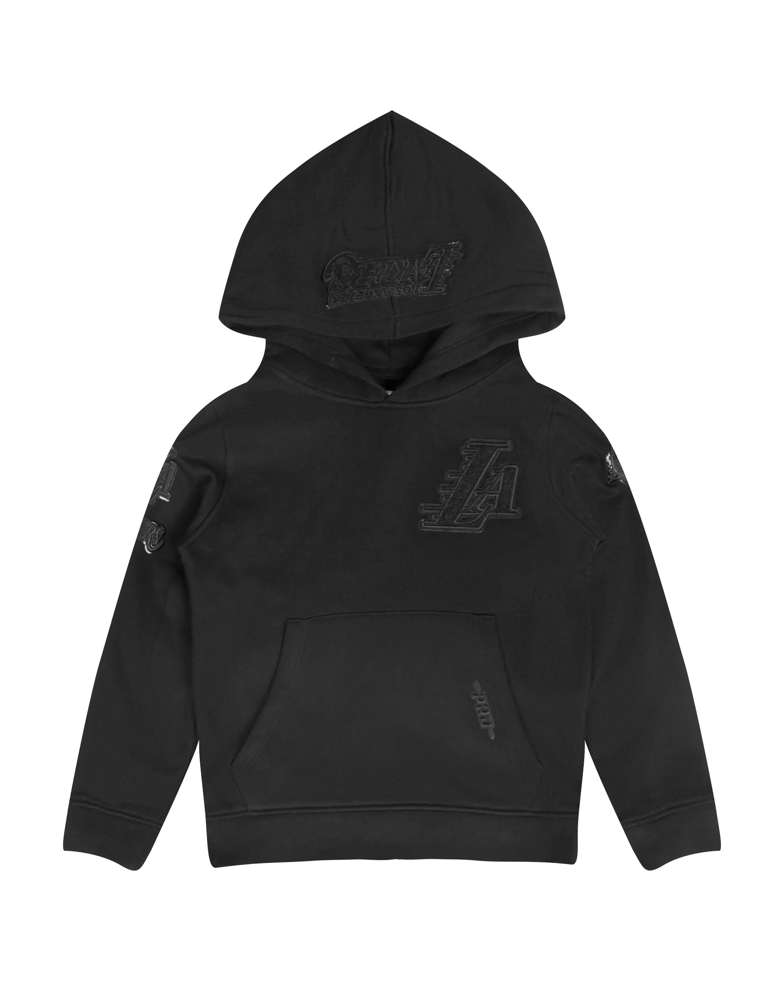 NBA LOS ANGELES LAKERS TRIPLE BLACK LITTLE BOYS FLEECE PULLOVER HOODIE (BLACK) - Image 3