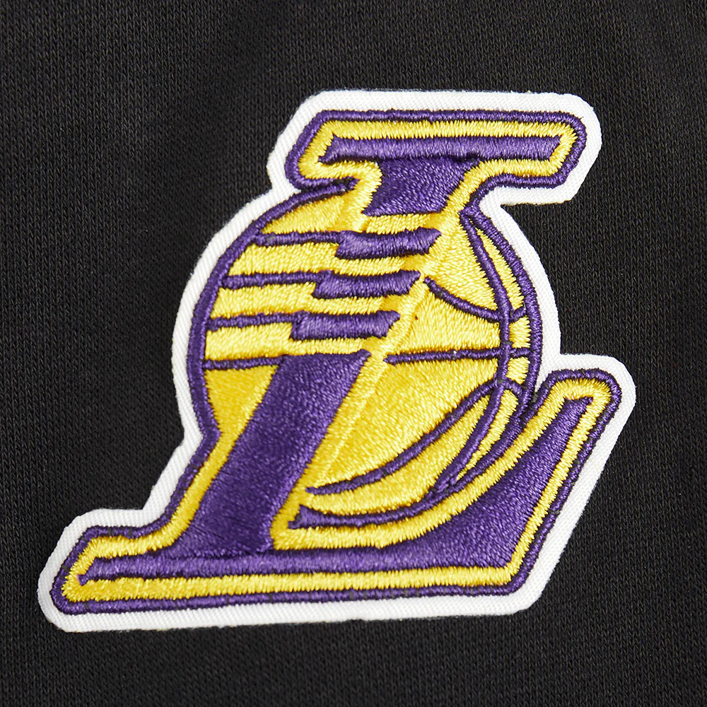 NBA LOS ANGELES LAKERS RETRO CLASSIC LITTLE BOYS RIB FLEECE PULLOVER HOODIE (BLACK/PURPLE) - Image 7