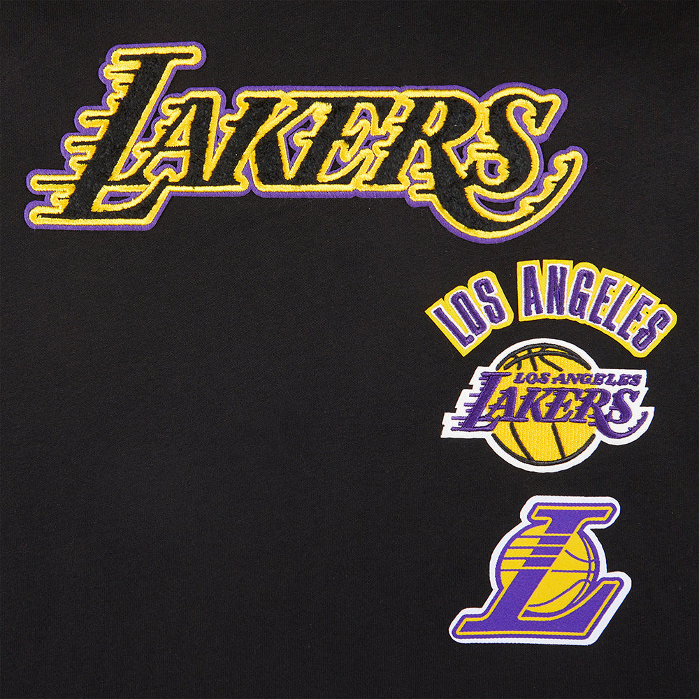 NBA LOS ANGELES LAKERS RETRO CLASSIC LITTLE GIRLS SHORT SLEEVE BOXY TEE (BLACK) - Image 5