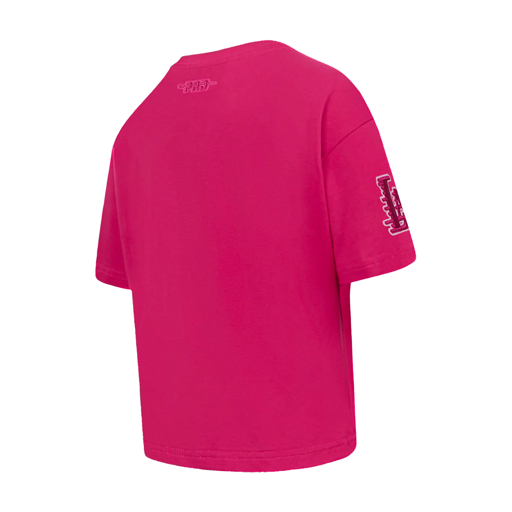 NBA LOS ANGELES LAKERS TRIPLE PINK LITTLE GIRLS SHORT SLEEVE BOXY TEE (BEETROOT PURPLE) - Image 4