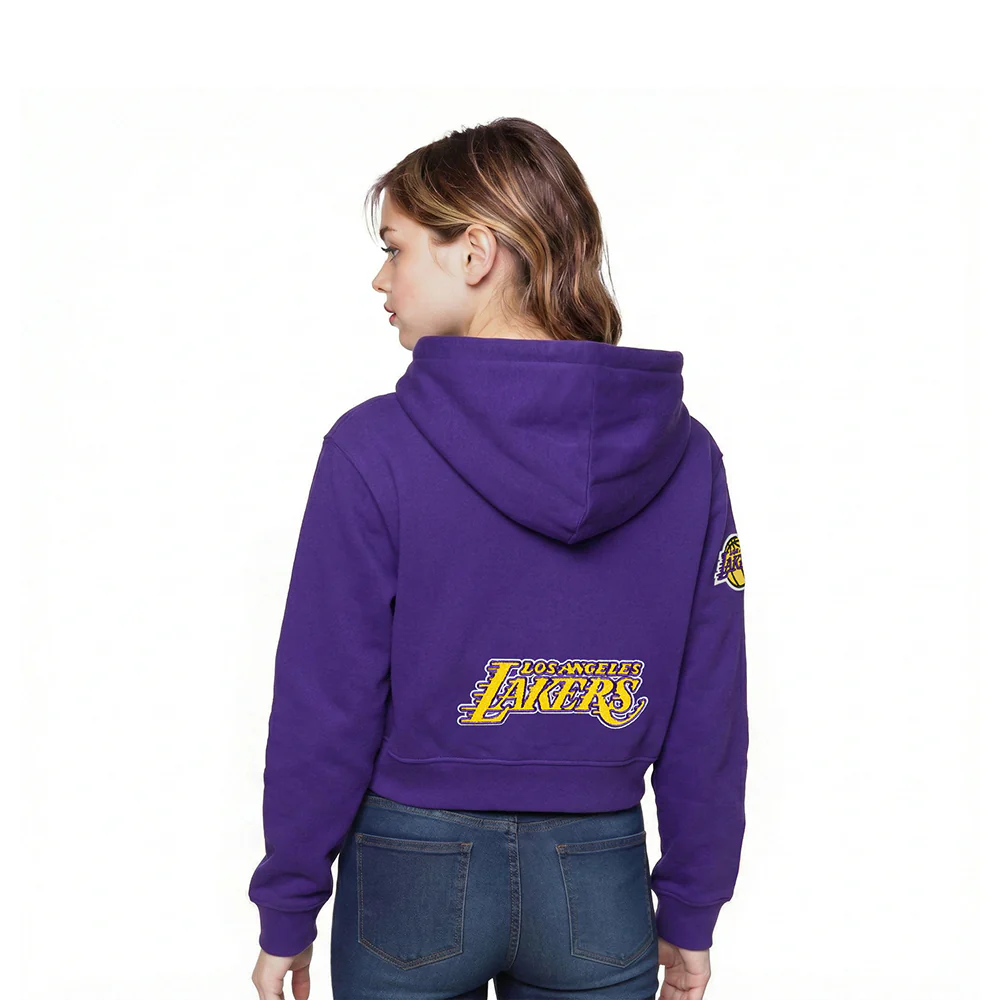 NBA LOS ANGELES LAKERS CLASSIC LITTLE GIRLS  FLEECE FULL ZIP HOODIE (PURPLE) - Image 2