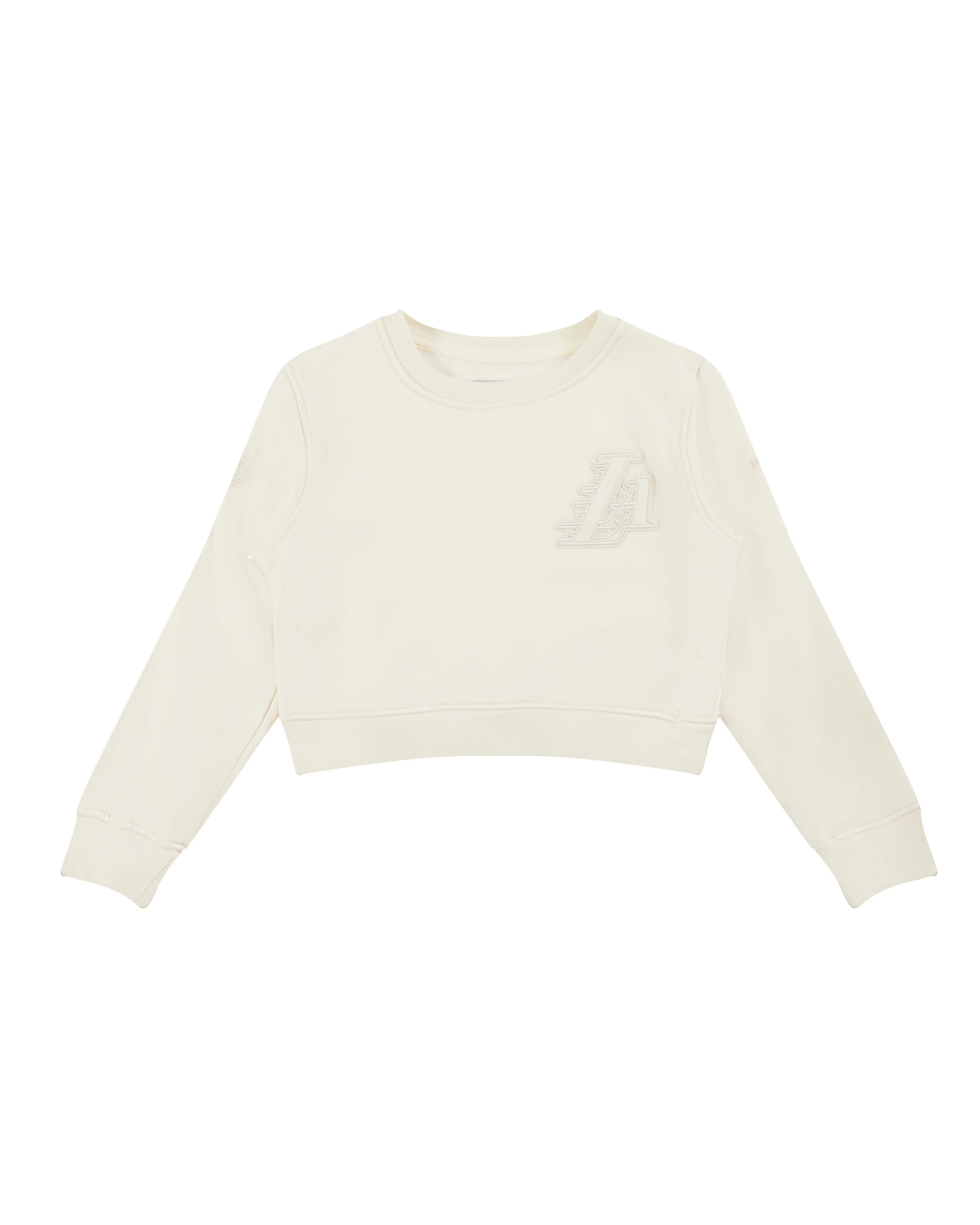 NBA LOS ANGELES LAKERS NEUTRAL LITTLE GIRLS FLEECE CREWNECK (EGGSHELL) - Image 3