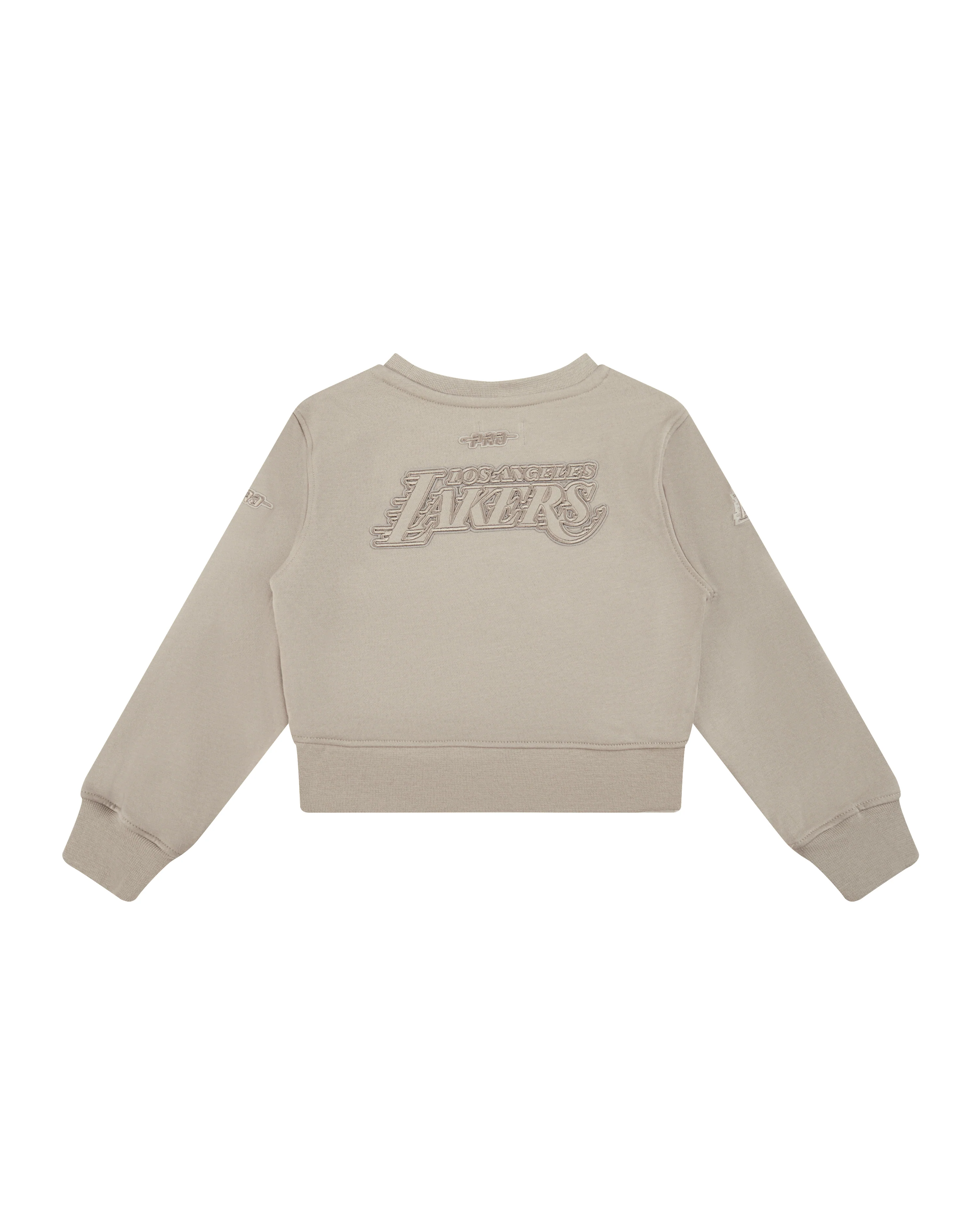 NBA LOS ANGELES LAKERS NEUTRAL LITTLE GIRLS FLEECE CREWNECK (TAUPE) - Image 4