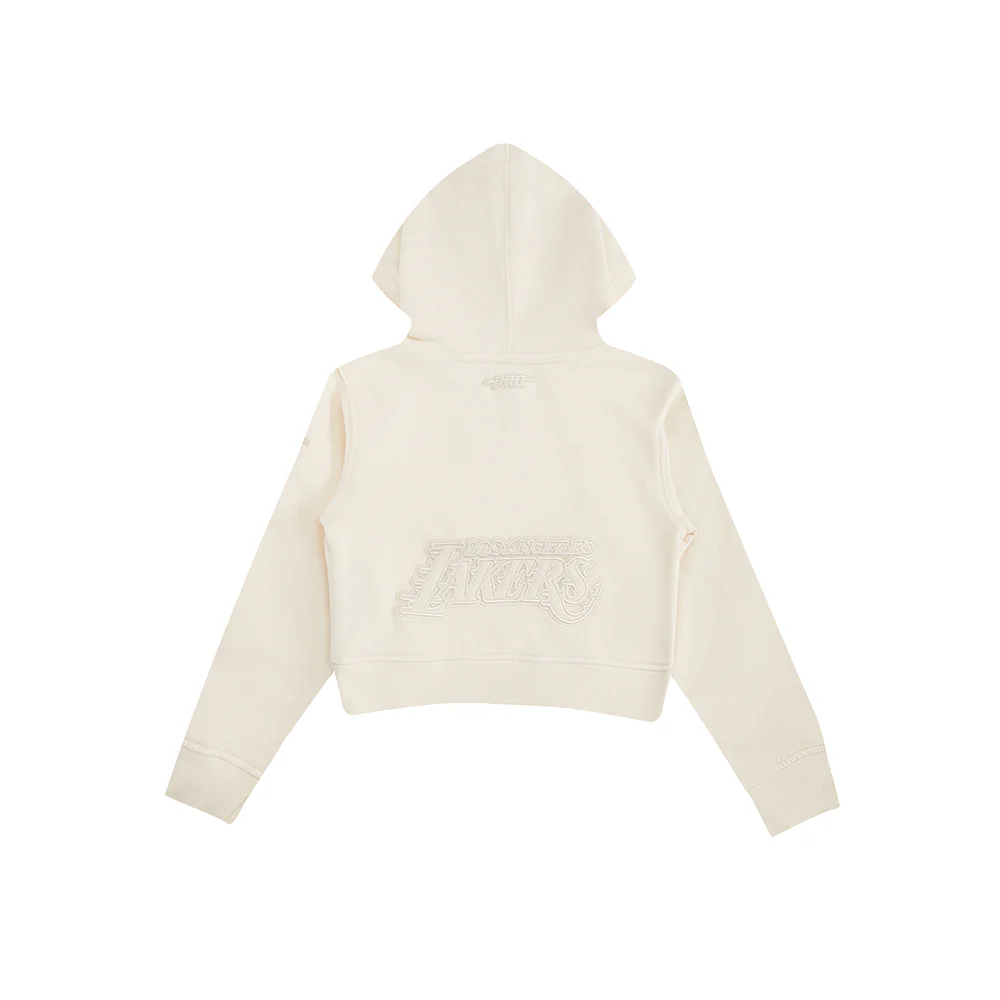 NBA LOS ANGELES LAKERS NEUTRAL LITTLE GIRLS FLEECE PULLOVER HOODIE (EGGSHELL) - Image 4
