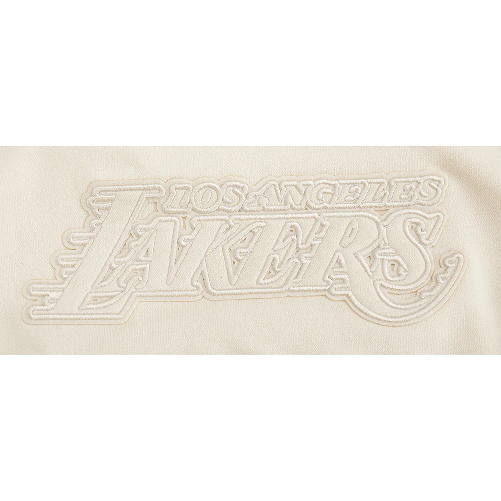 NBA LOS ANGELES LAKERS NEUTRAL LITTLE GIRLS FLEECE PULLOVER HOODIE (EGGSHELL) - Image 7