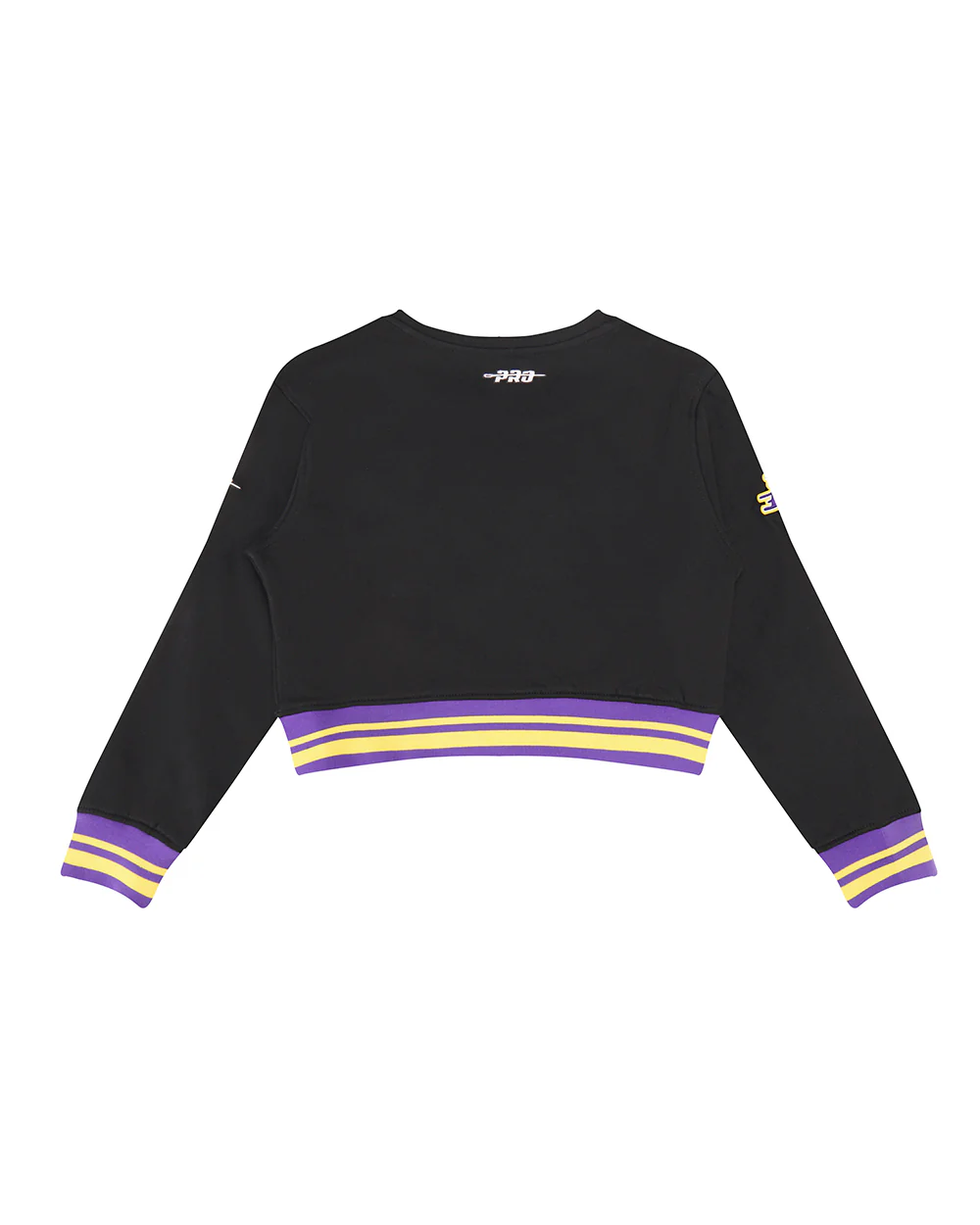 NBA LOS ANGELES LAKERS RETRO CLASSIC LITTLE GIRLS RIB FLEECE CREWNECK (BLACK/PURPLE) - Image 2