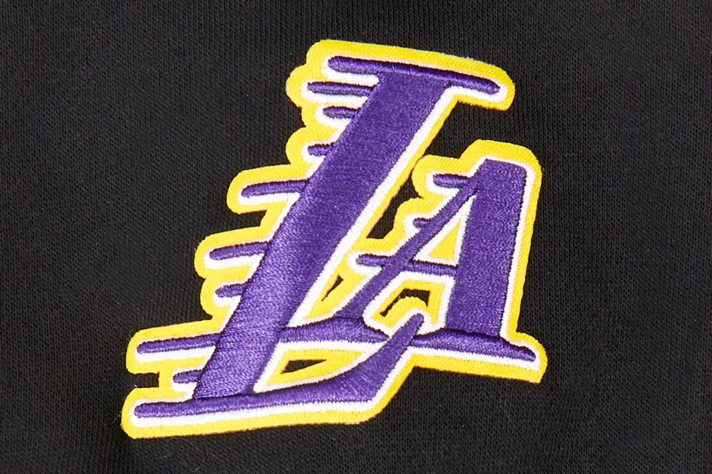 NBA LOS ANGELES LAKERS RETRO CLASSIC LITTLE GIRLS RIB FLEECE CREWNECK (BLACK/PURPLE) - Image 4