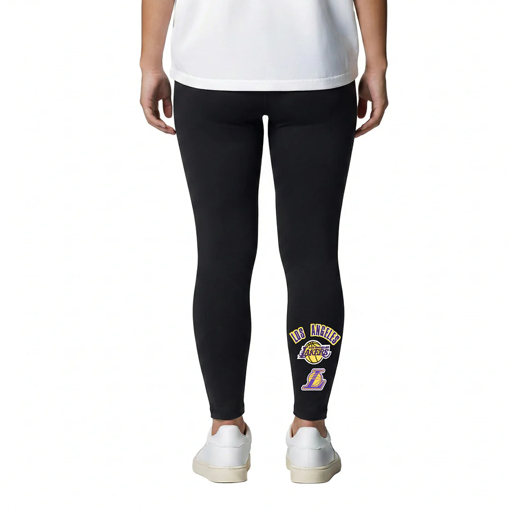 NBA LOS ANGELES LAKERS RETRO CLASSIC LITTLE GIRLS LEGGING (BLACK) - Image 3