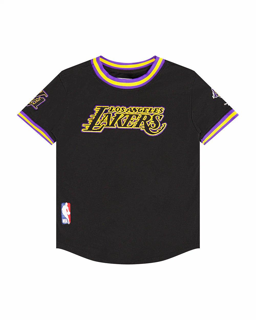 NBA LOS ANGELES LAKERS CLASSIC TODDLER BOYS SHORT SLEEVE STRIPED RIB TEE (BLACK/PURPLE) - Image 3