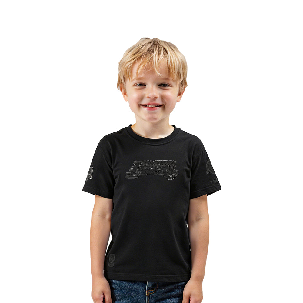 NBA LOS ANGELES LAKERS TRIPLE BLACK TODDLER BOYS SHORT SLEEVE TEE (BLACK)