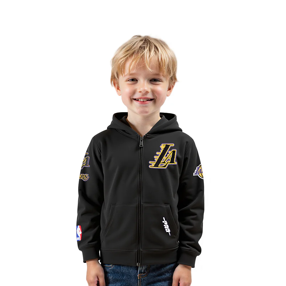 NBA LOS ANGELES LAKERS CLASSIC TODDLER BOYS FLEECE FULL ZIP HOODIE (BLACK)