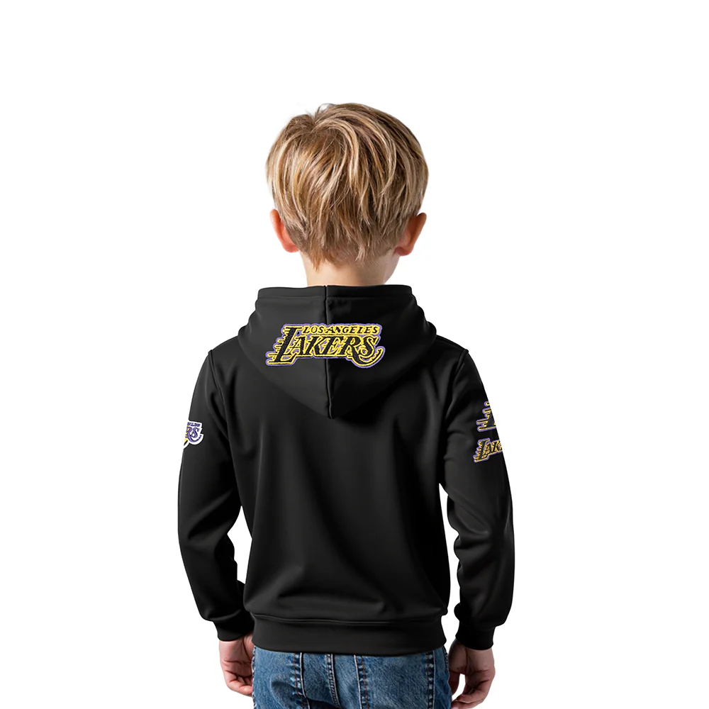 NBA LOS ANGELES LAKERS CLASSIC TODDLER BOYS FLEECE FULL ZIP HOODIE (BLACK) - Image 2