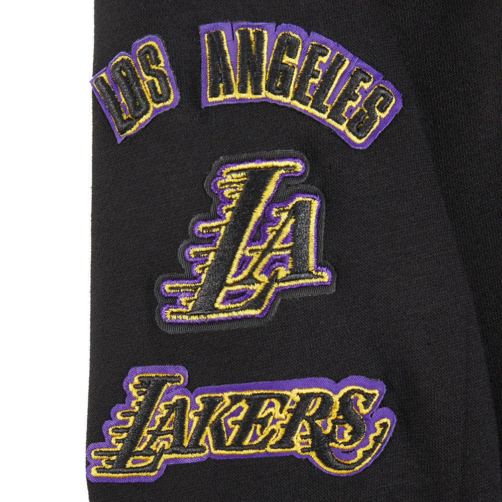 NBA LOS ANGELES LAKERS RETRO CLASSIC TODDLER BOYS RIB FLEECE PULLOVER HOODIE (BLACK/PURPLE) - Image 5
