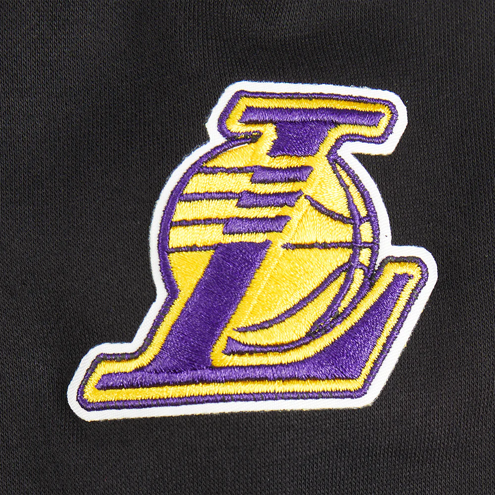 NBA LOS ANGELES LAKERS RETRO CLASSIC TODDLER BOYS RIB FLEECE PULLOVER HOODIE (BLACK/PURPLE) - Image 7