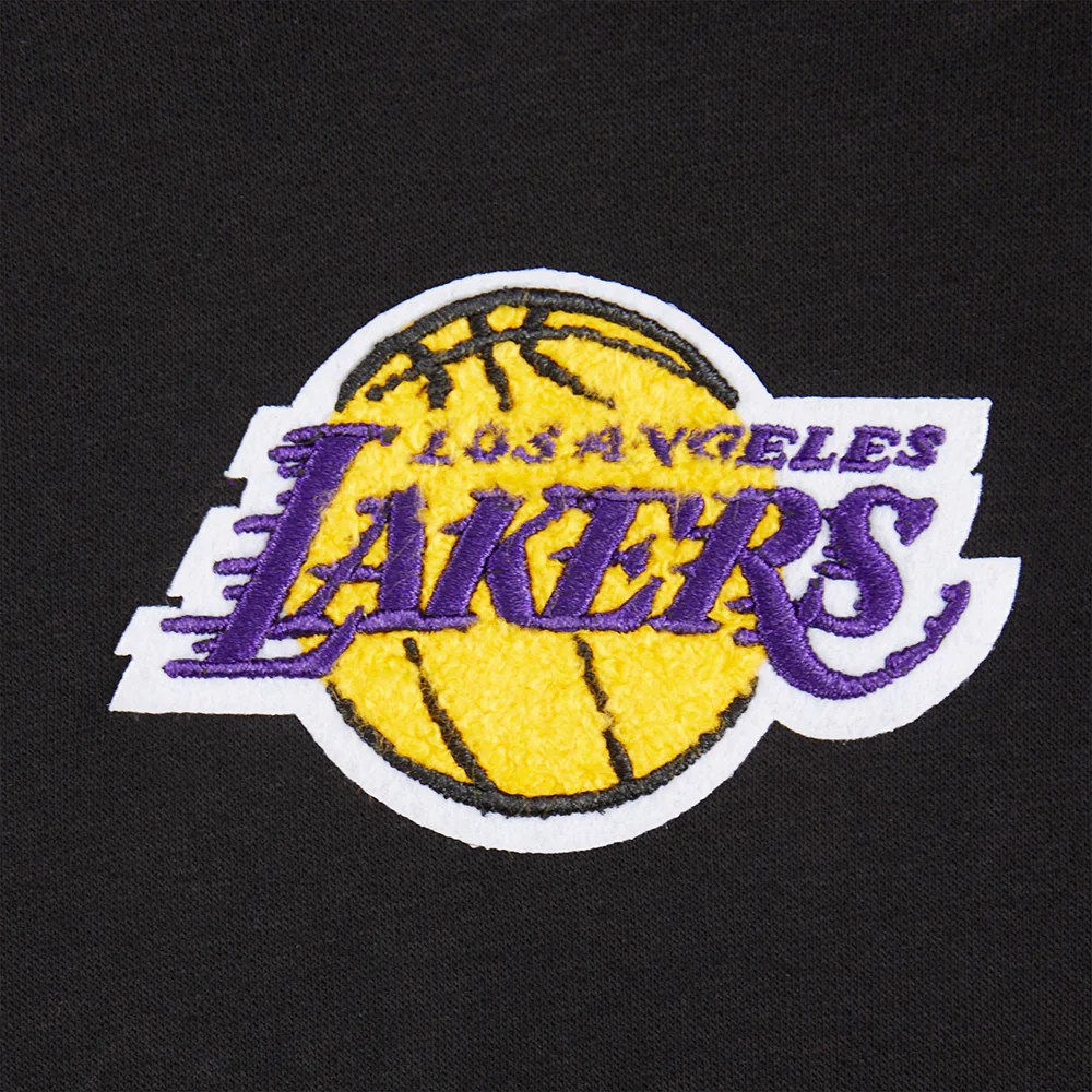 NBA LOS ANGELES LAKERS RETRO CLASSIC TODDLER BOYS RIB FLEECE PULLOVER HOODIE (BLACK/PURPLE) - Image 8