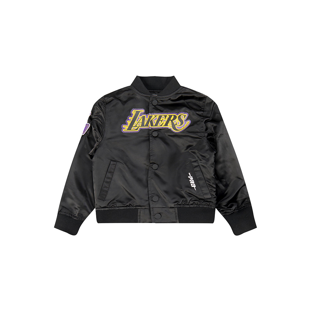 NBA LOS ANGELES LAKERS CLASSIC TODDLER BOYS SATIN JACKET (BLACK) - Image 3
